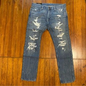 Hollister Skinny Distressed Denim Jean, no stretch, size 32x30
